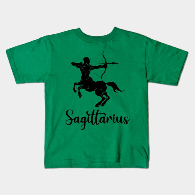 Sagittarius Zodiac Kids T-Shirt by Claudia Williams Apparel